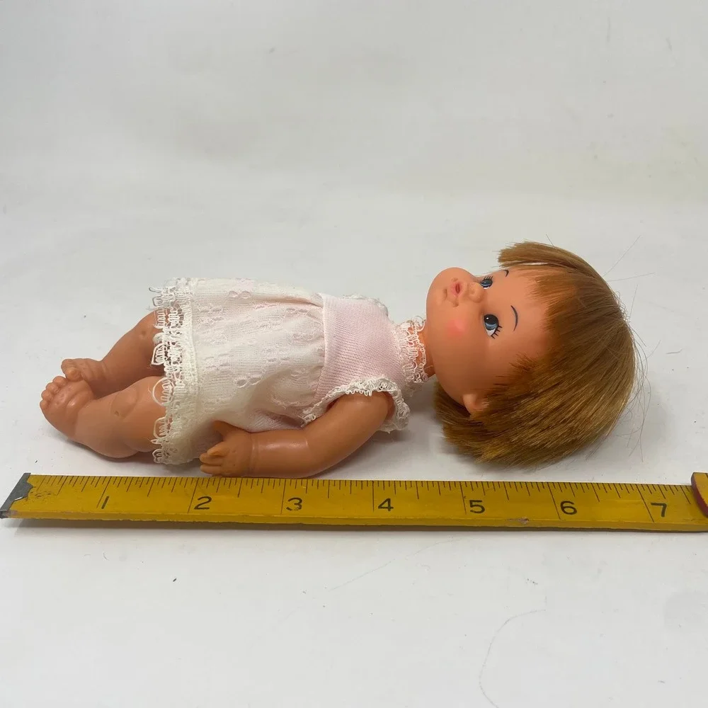 Playmates Vintage Baby Doll Pink Lace Dress Strawberry Blonde Hair
